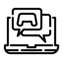 gaming chat cut line icon