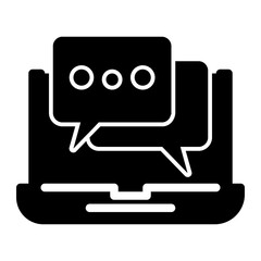 laptop chat_1 glyph icon