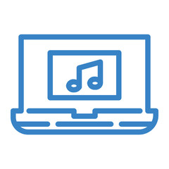 music laptop color icon