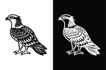 Stylized Osprey Bird Vector Icon for Creative Projects.
