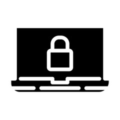 laptop is locked solid icon