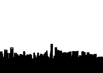 Fototapeta premium Silhouette of the city on a white background