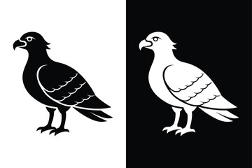 Striking Osprey Silhouette Icon – Crisp Black & White Vector.