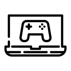 gaming laptops cut line icon