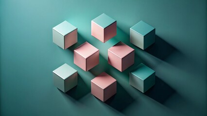 Obraz premium red cubes on white background