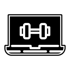 laptop workout glyph icon