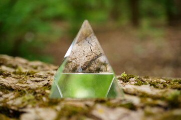 A figurine of a glass pyramid. A powerful Feng Shui symbol.