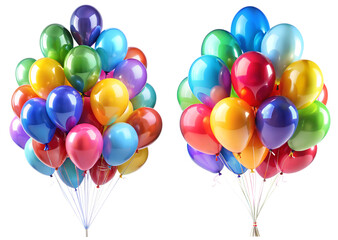 colorful balloons on white background