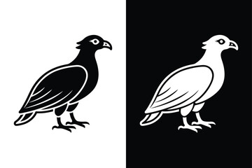 Black and White Osprey Bird Vector Icon.
