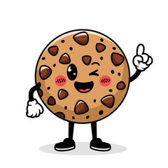 Obraz premium Cute Kawaii Chocolate Chip Cookie Illustration