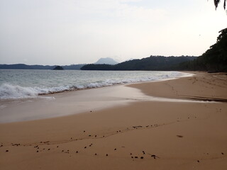 tropical beach at sunset