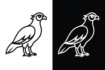 Black and White Osprey Bird Vector Icon.