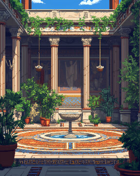 Ancient Roman Villa Garden Atrium