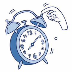 Timer Icon – Cartoon Style blue  Buttons, Isolated