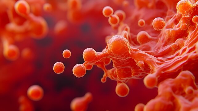 Vibrant Digital Artwork of Carnosine Peptide Floating in a Liquid Environment