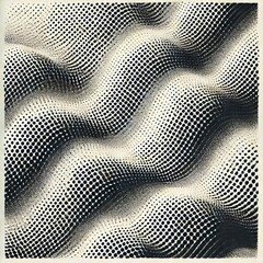 Fototapeta premium The image is a halftone pattern, composed of numerous small, dark dots on a white background. 