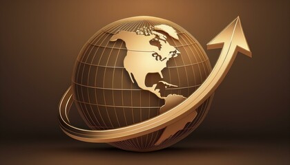 반짝이는 골드 컬러의 지구본