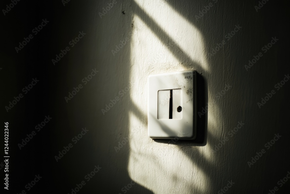 Poster a simple light switch on a standard wall in a typical room