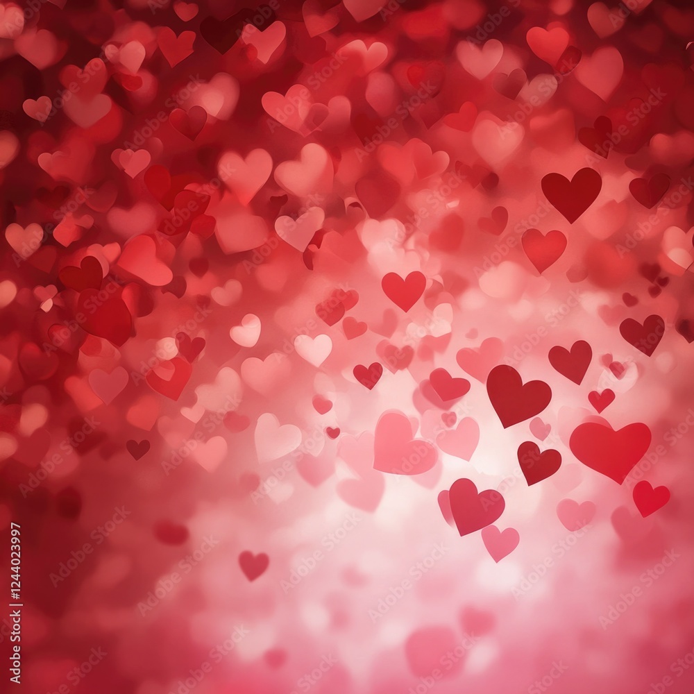 Poster a group of hearts floating in mid-air, often used as a symbol of love and affection