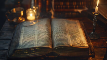 At night Under the light of lanterns and candles t_005