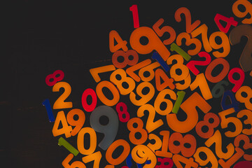 Abstract Mathematical Numbers on a Dark Background