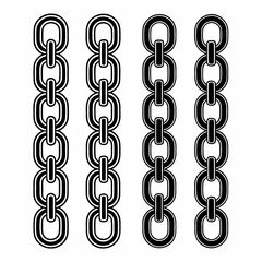 Obraz premium Set of Chain Link Vector Icons in Silhouette Style