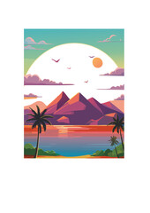 wundersch&ouml;ne W&uuml;sten Oase im Sonnenuntergang