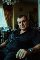 Obraz premium A person sitting in a chair wearing a watch on their wrist, suitable for use in editorial or advertising content