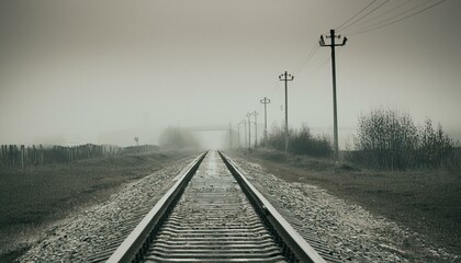 Obraz premium 흐린 날씨의 오래된 철길