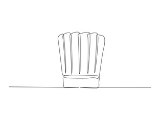 Continuous one line drawing of chef hat design. Cook hat in single line draw illustration. Editable stroke.