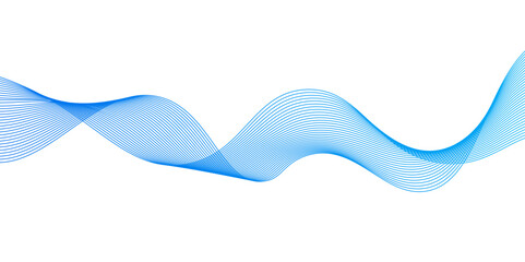 Wave with lines created using blend tool Abstract blue wave lines,abstract blue wave lines on white background,Curve wave seamless pattern. Line art striped graphic template,