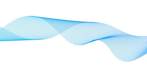 Wave with lines created using blend tool Abstract blue wave lines,abstract blue wave lines on white background,Curve wave seamless pattern. Line art striped graphic template,