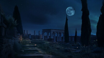 At night Under the night sky Volubilis transforms _008