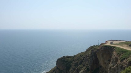 Scenic Coastal View with Cliffs and Expansive Ocean Horizon