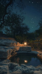 Obraz premium At night Under the starry sky Jacobs Well takes on_006