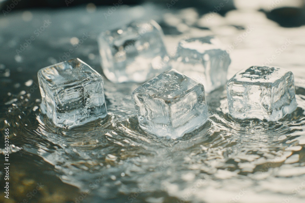 Aufkleber a collection of ice cubes arranged on a table