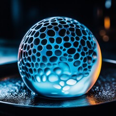 3d printer making healthy dessert. Futuristic space concept. New technologies for food rendering production