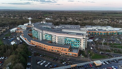 Peterborough city  hospital UK drone,aerial © Air Video UK 