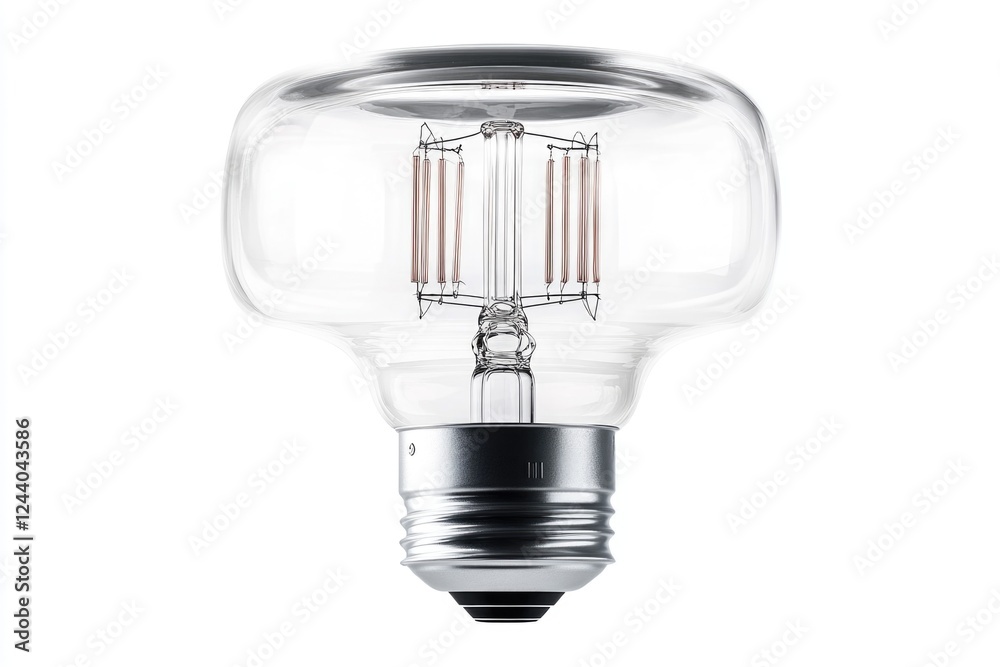 Poster A close-up view of a light bulb on a white background, ideal for use in advertising and design projects