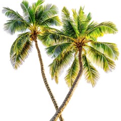 Obraz premium Beautiful coconut trees standing tall with lush leaves image