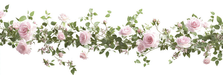 Floral arrangement of pink roses and greenery in an elegant design for decorating events and spaces