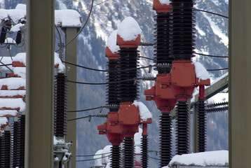 Umspannwerk im Winter