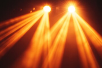 Naklejka premium A pair of lights shining bright in a dark environment, suggesting intimacy and guidance