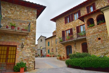 Fototapeta premium view of the old Tuscan village of Vagliagli in the municipality of Castelnuovo Berardenga, Siena, Italy