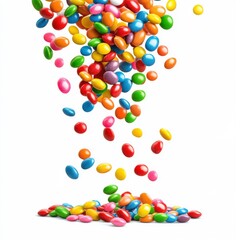 Fototapeta premium Colorful chocolate candies falling from the sky