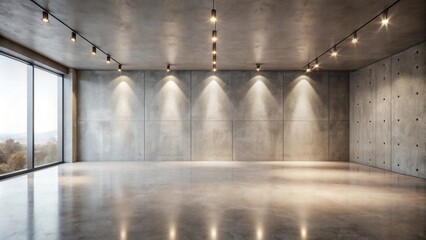 Modern Industrial Loft Space with Polished Concrete Floor and Track Lighting