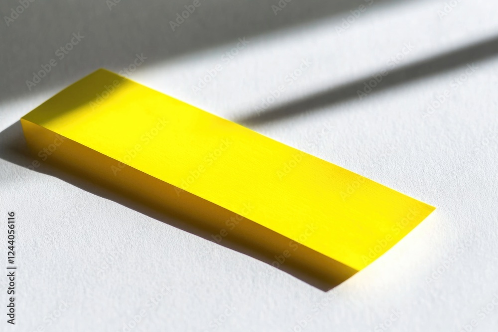 Aufkleber A single yellow pencil placed on a smooth white surface, ideal for use in illustrations or as a background element