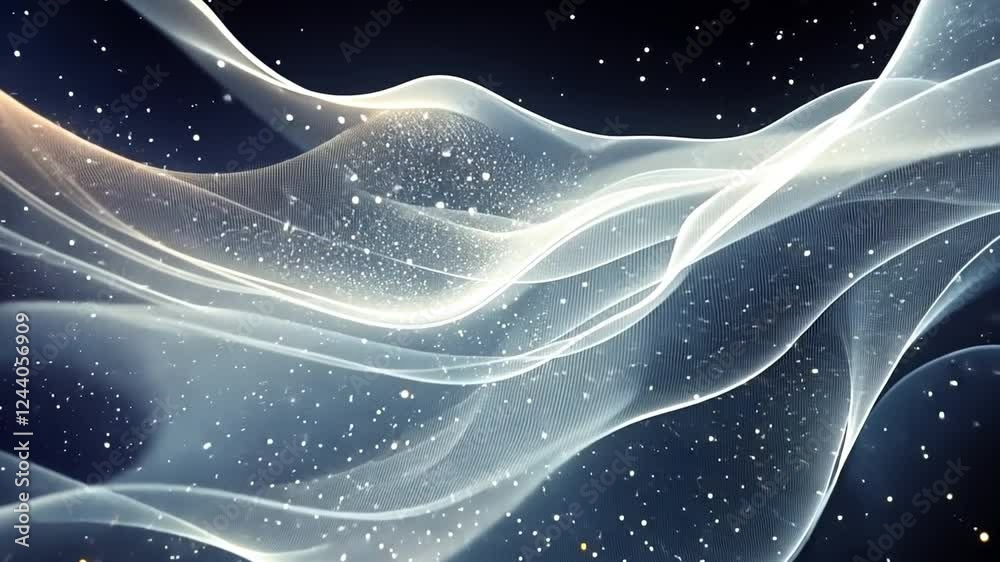 Poster abstract light waves: a mesmerizing, abstract digital artwork featuring flowing, luminescent waves o