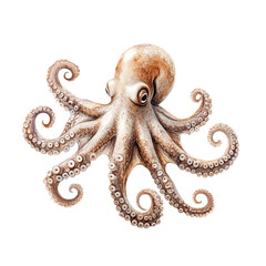 Obraz premium Detailed Close up of a Beautiful Octopus Against Transparent Background