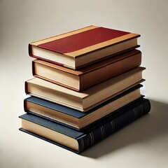 Four books are stacked on top of each other against a white background.&nbsp;  
